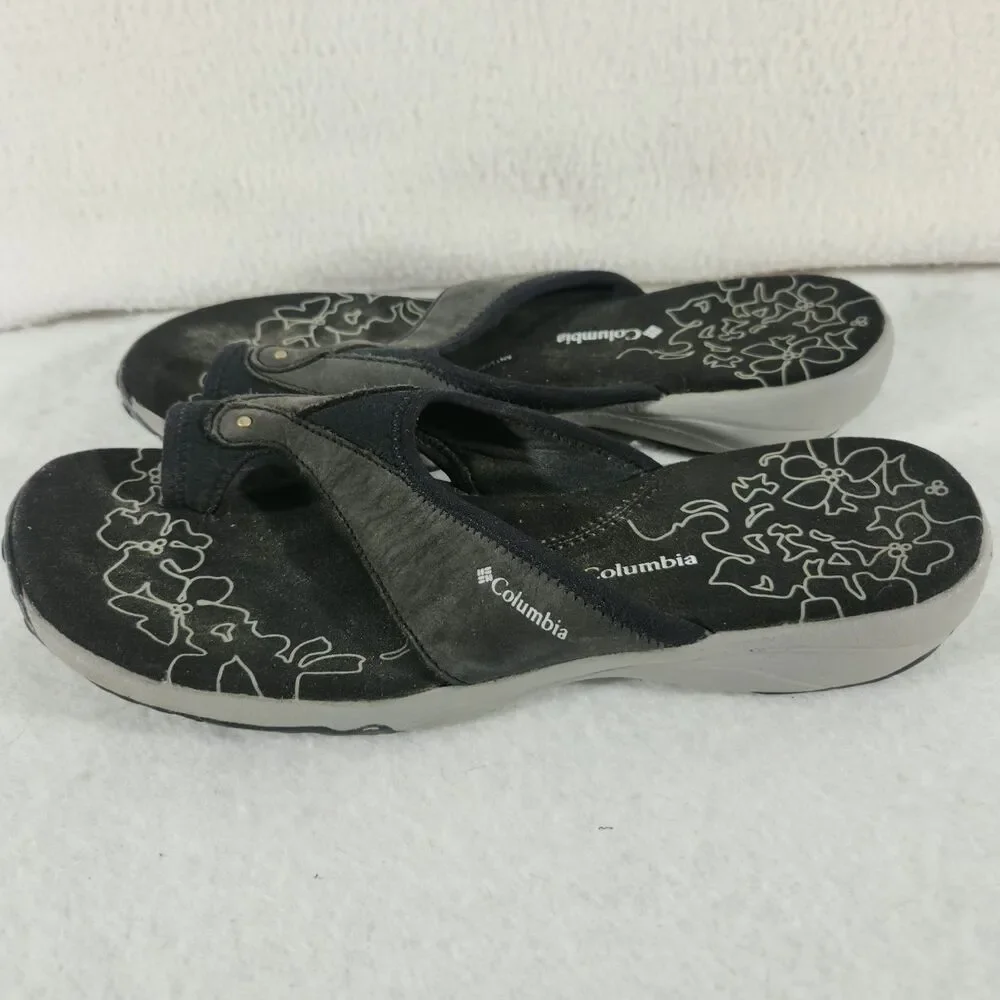 Columbia Women's Sz 9 Kea II flip-flop sandals in black Comfort